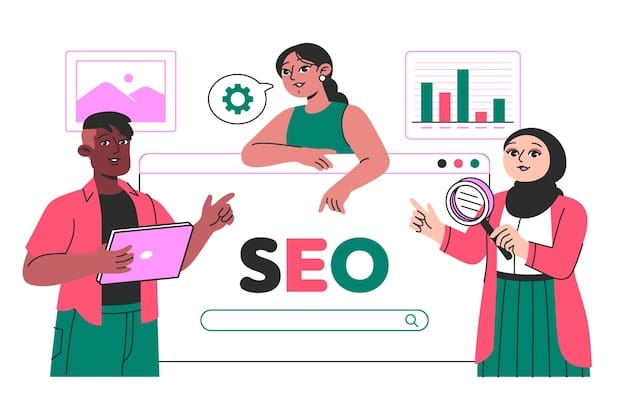 Seo analytics team concept illustration